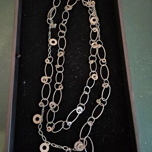 Chrome colored matte link necklace